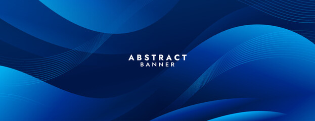 Wall Mural - Abstract Gradient Dark Blue liquid background. Modern background design. Dynamic Waves. Fluid shapes composition. Fit for website, banners, brochure, posters