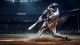 Baseball Professional Athlete Swinging Bat