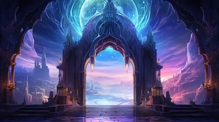 Wall Mural - aurora arch digital art illustration