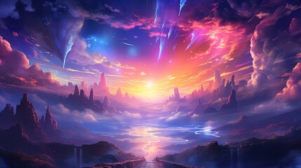 Wall Mural - aurora arch digital art illustration