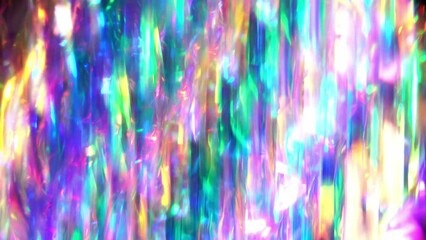 Wall Mural - Diamond facets moving mosaic, sparkling and shining abstract background. Blue neon color