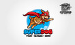 Super dog Character Mascot Logo Templates. Super dog with a cape and hotdog. An Unique Logo Design perfect for your company.