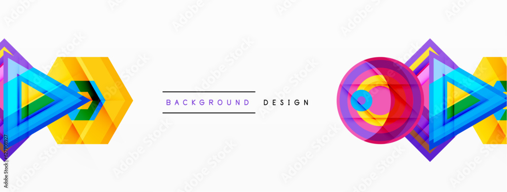 Geometric shapes vector design with dynamic shadow effect features a ...