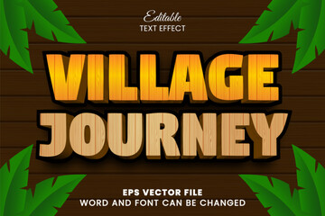 Poster - village journey editable text effect, wooden texture text effect