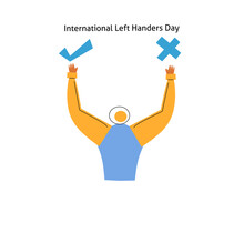 International Left Handers Day. Vector Banner For The Holiday On August 13th.