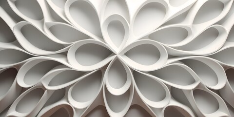 Wall Mural - Abstract 3d white islamic pattern Generative AI