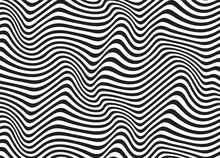 Background With Wavy Lines. Twisted Duo Tone Backgrounds. Abstract Pattern From Lines, Halftone Effect. Black And White Texture. Minimalist Design Template For Poster, Banner, Cover, Postcard.