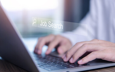 Wall Mural - job search on internet technology. recruitment