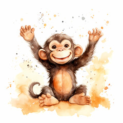 Sticker - Chimpanzee Watercolor