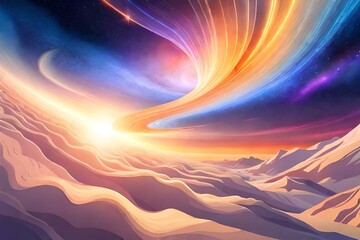 Wall Mural - sunrise in the mountains generated ai