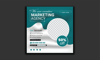 Wall Mural - Business social media post square flyer Digital marketing banner template instragram post template.