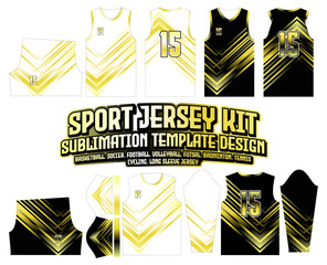 Wall Mural - Gradient Yellow Arrow Jersey Design Sportswear Template