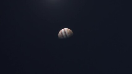 Wall Mural - Wide Rotating View of Planet Jupiter and The Sun
