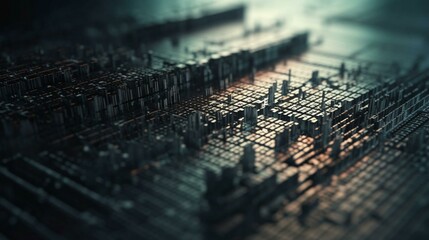 Poster - Computer futuristic boards with microchips energy chips and transistors on high tech computer abstract background. Data center, big data. AI generated