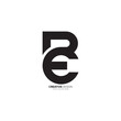 Unique modern shape letter r b e creative alphabet monogram logo. E logo. R logo . B logo