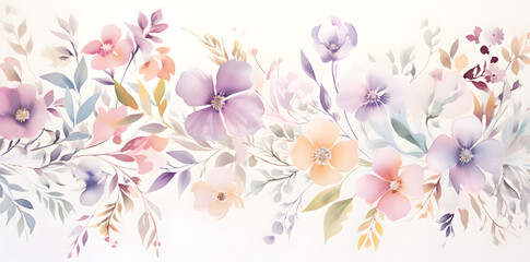 Wall Mural - colourful watercolour floral background of flowers on white background for wedding stationary invitations, greetings, wallpapers, fashion, prints