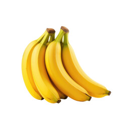 Wall Mural - Delicious bunch of bananas isolated on transparent background, png clip art, template for mark fruit flavor on label of product.