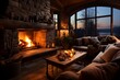 Cozy Fireplace Relaxation and Comfort. AI