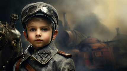 Skyward Dreams: Children Embrace WWII Aviator Spirit, Generative AI