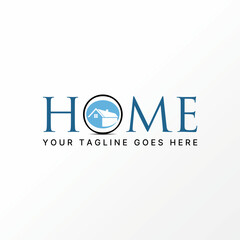 Poster - Logo design graphic concept creative abstract premium free vector stock letter word HOME font with house inside. Related to typography estate property