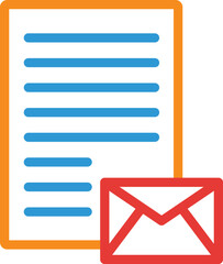 Poster - business letter outline icon 