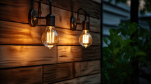 Edisson Lamps On Outdoors House Wall