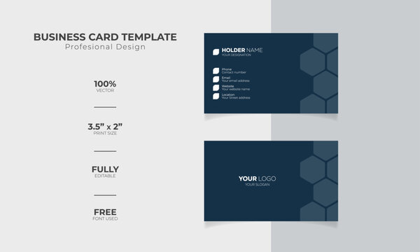 Modern and corporate simple business card design Modern presentation card with company logo Vector business card template Visiting card for business and personal use Vector illustration design