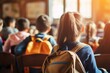 © nsit0108 - Children having class school outside. Generate Ai