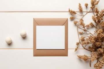 Poster - Christmas holiday card wooden. Generate Ai