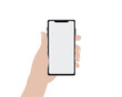 © Вікторія Токаленко - Phone in hand with blank screen chat ai order call cents  illustration