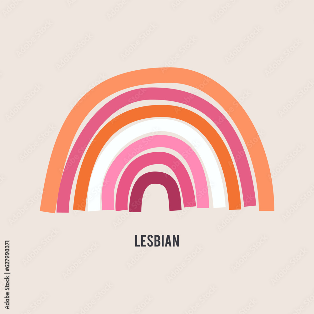 LGBTQ Pride Rainbow Flag. LGBT Community Design - Lesbian. Stock Vector ...
