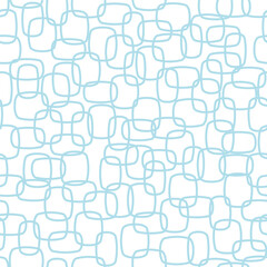 Canvas Print - Blue and white abstract seamless fashion pattern