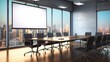 © tilialucida - A conference room with a view of a city. Digital image.