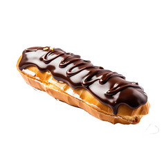 Poster - Eclairs with chocolate isolated on white background