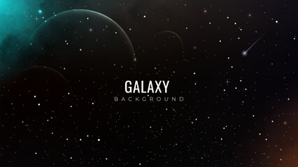 Wall Mural - galaxy background. abstract constellation background with nebula and planets. cosmos background. nig
