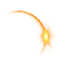 the edge of a golden solar eclipse on transparent background. golden eclipse for product advertising