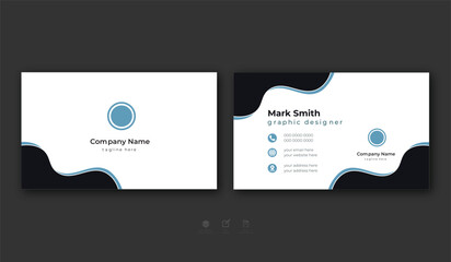 Modern and simple business card design Modern presentation card with company logo Vector business card template Visiting card for business and personal use Vector illustration design