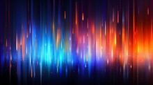 Generative AI : Futuristic Background With Neon Indigo And Electric Orange Luminous Squares And Steam Or Smoke