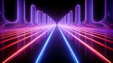 Fototapete - Generative AI : Abstract Light of technology background Hitech communication concept innovation background vector design.