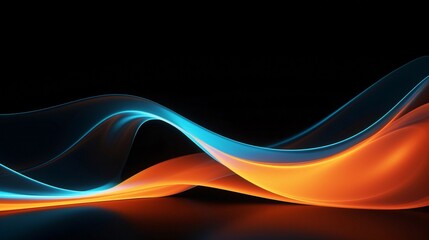 Aufkleber - Generative AI : Dark abstract background with glowing wave. Shiny moving lines design element. Modern purple blue gradient flowing wave lines. Futuristic technology concept. Vector illustration