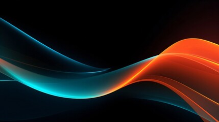 Poster - Generative AI : Dark abstract background with glowing wave. Shiny moving lines design element. Modern purple blue gradient flowing wave lines. Futuristic technology concept. Vector illustration
