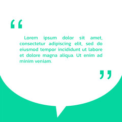 Wall Mural - quote frame blank with speech bubble. quotation, text box design template. review, feedback, comment