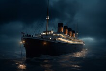 A Tragic Event Of The Sinking Ship Titanic. Generative AI