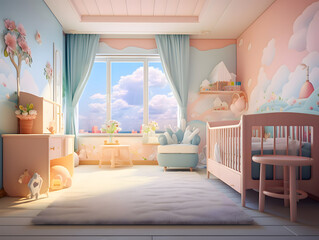 Wall Mural - A cute and cosy baby bedroom - Home design theme