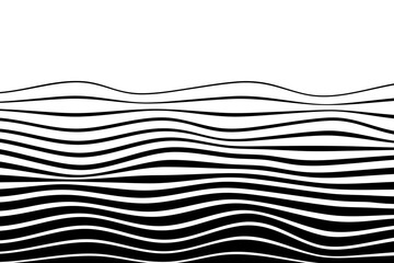 Wall Mural - black and white curved line stripe mobious wave abstract background. Vector illustration.