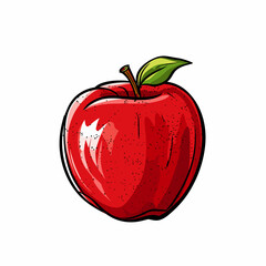 Wall Mural - Apple. Apple hand-drawn comic illustration. Vector doodle style cartoon illustration.