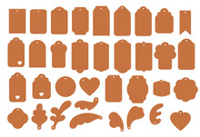 Set Of Gift Tags Shapes, Templates For Cutting, Cut File Vector