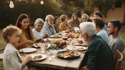 Multi-generational family meal