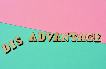 Canvas Print - Advantage, Disadvantage, words as banner headline