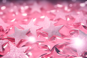 Wall Mural - abstract shiny pink background, ai generated